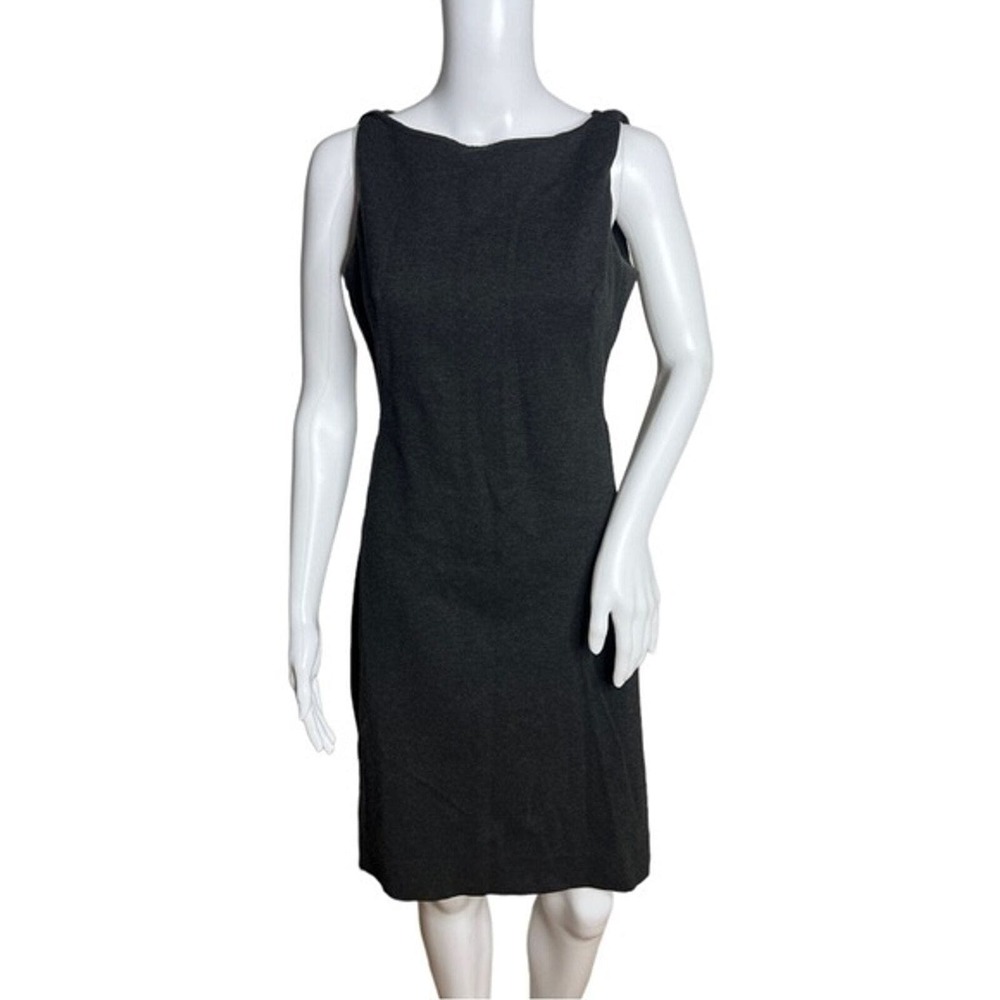MM LaFleur Dress Womens 10 Lydia Charcoal Gray Ponte Knit Twist Strap‎ Career